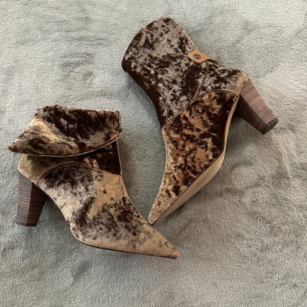 Free People Crushed Velvet Moonlight Ankle Boots Booties 41 US 9.5 10